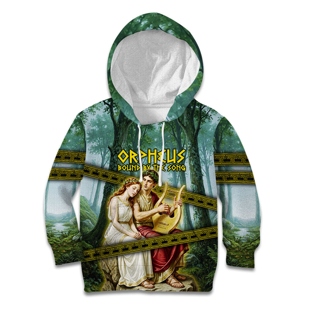 Orpheus And Eurydice Greek Mythology Lyre Kid Hoodie Vintage Ancient Greek Meander Classical Statue