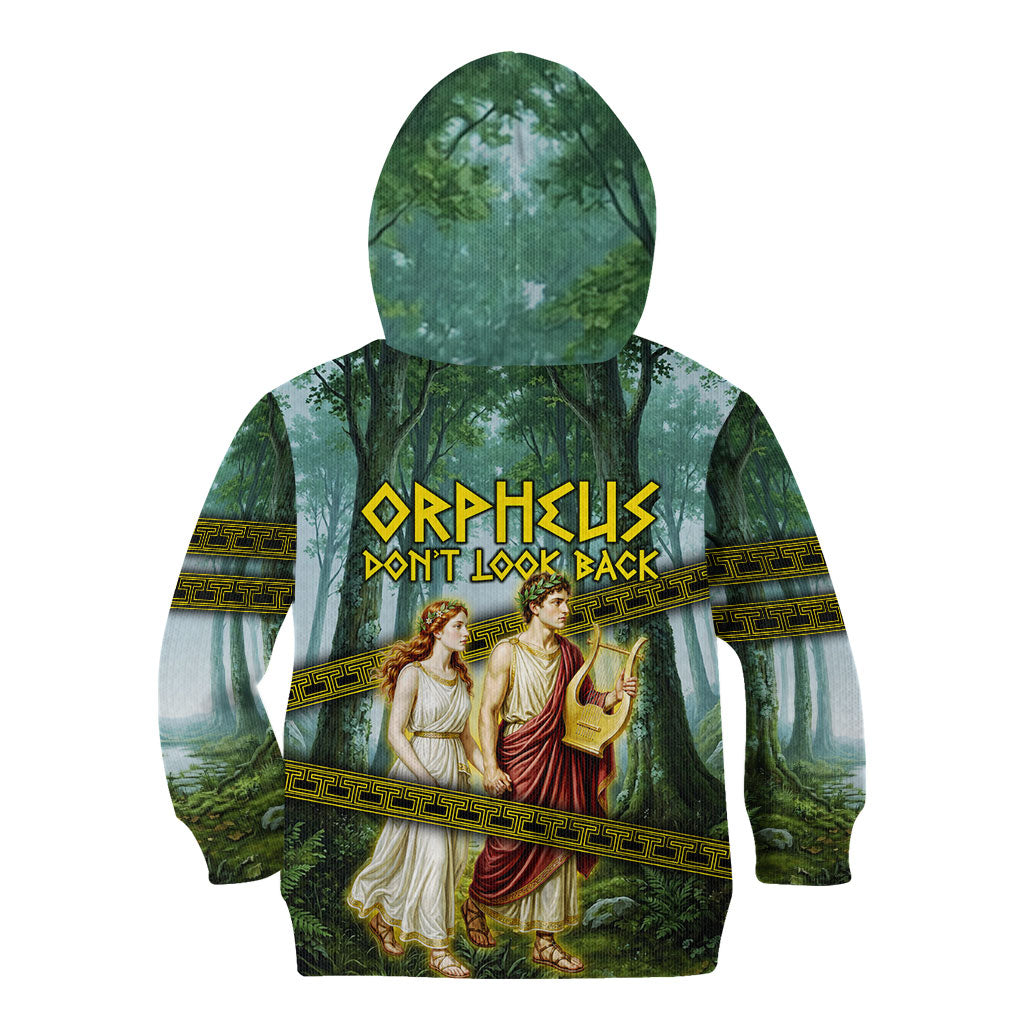 Orpheus And Eurydice Greek Mythology Lyre Kid Hoodie Vintage Ancient Greek Meander Classical Statue