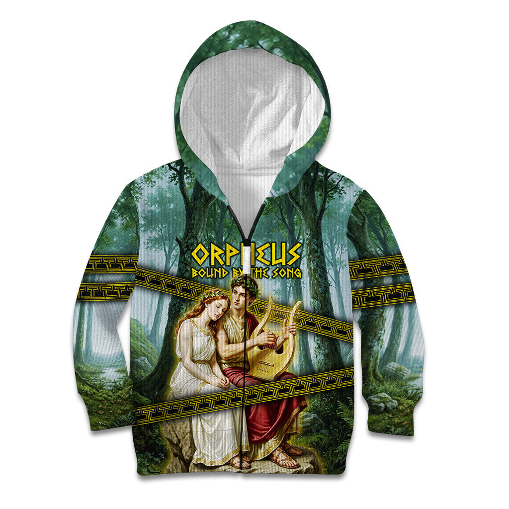 Orpheus And Eurydice Greek Mythology Lyre Kid Hoodie Vintage Ancient Greek Meander Classical Statue