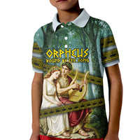Orpheus And Eurydice Greek Mythology Lyre Kid Polo Shirt Vintage Ancient Greek Meander Classical Statue
