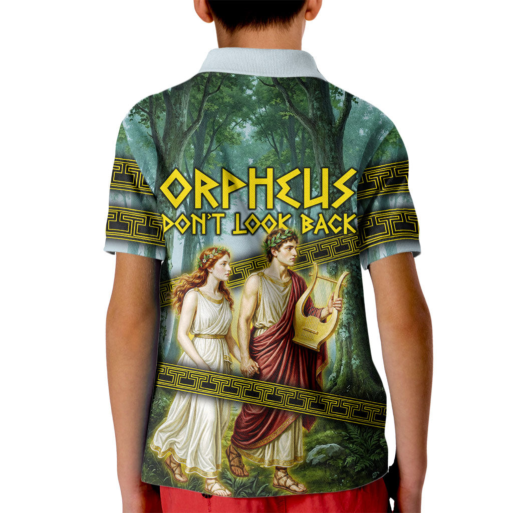 Orpheus And Eurydice Greek Mythology Lyre Kid Polo Shirt Vintage Ancient Greek Meander Classical Statue