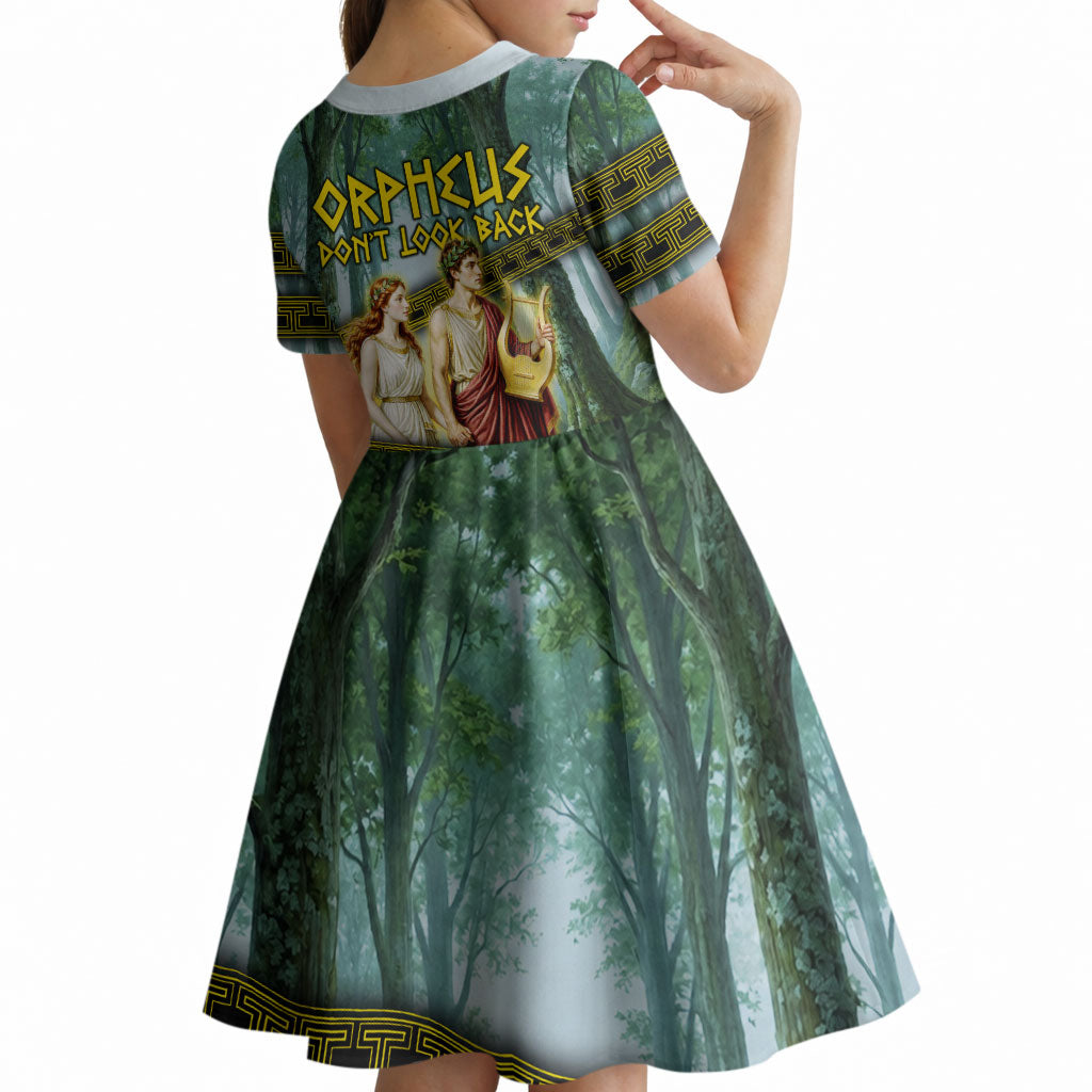 Orpheus And Eurydice Greek Mythology Lyre Kid Short Sleeve Dress Vintage Ancient Greek Meander Classical Statue