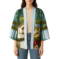 Orpheus And Eurydice Greek Mythology Lyre Kimono Vintage Ancient Greek Meander Classical Statue