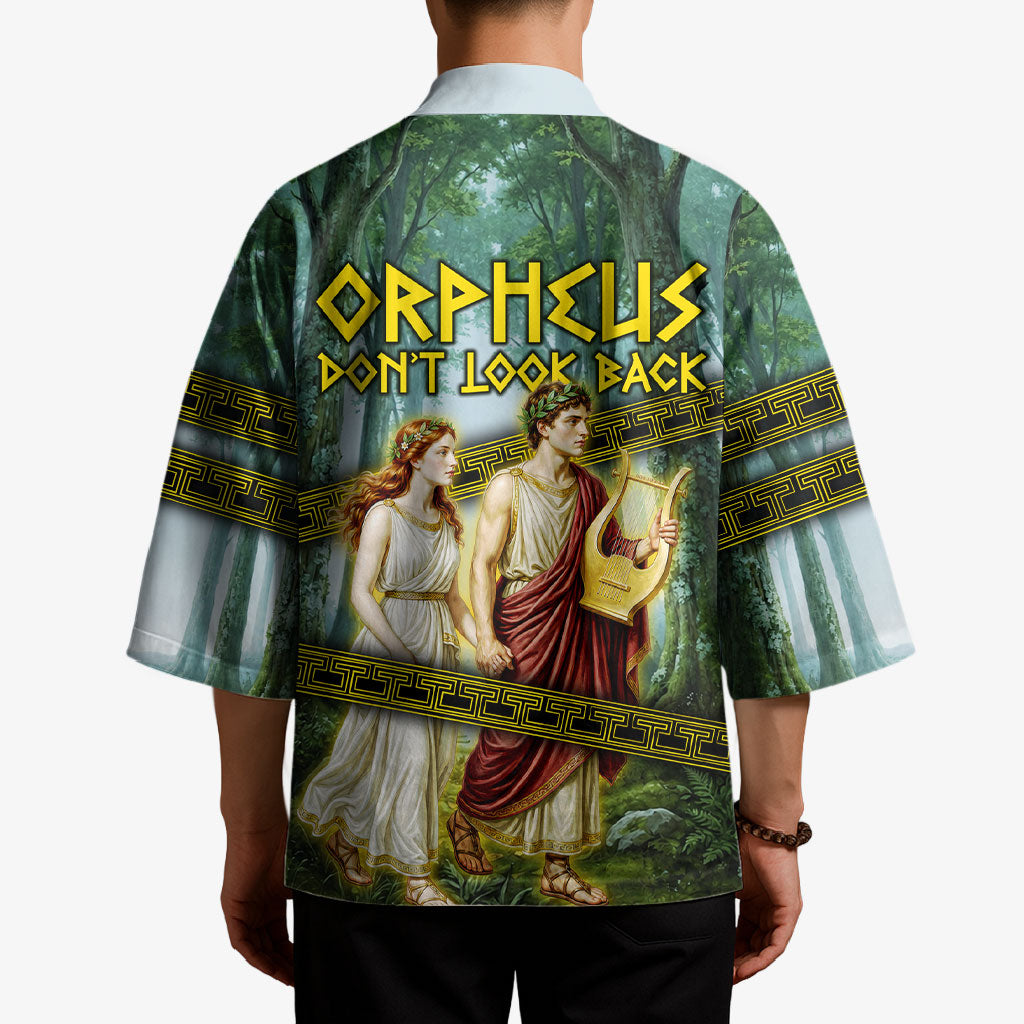 Orpheus And Eurydice Greek Mythology Lyre Kimono Vintage Ancient Greek Meander Classical Statue