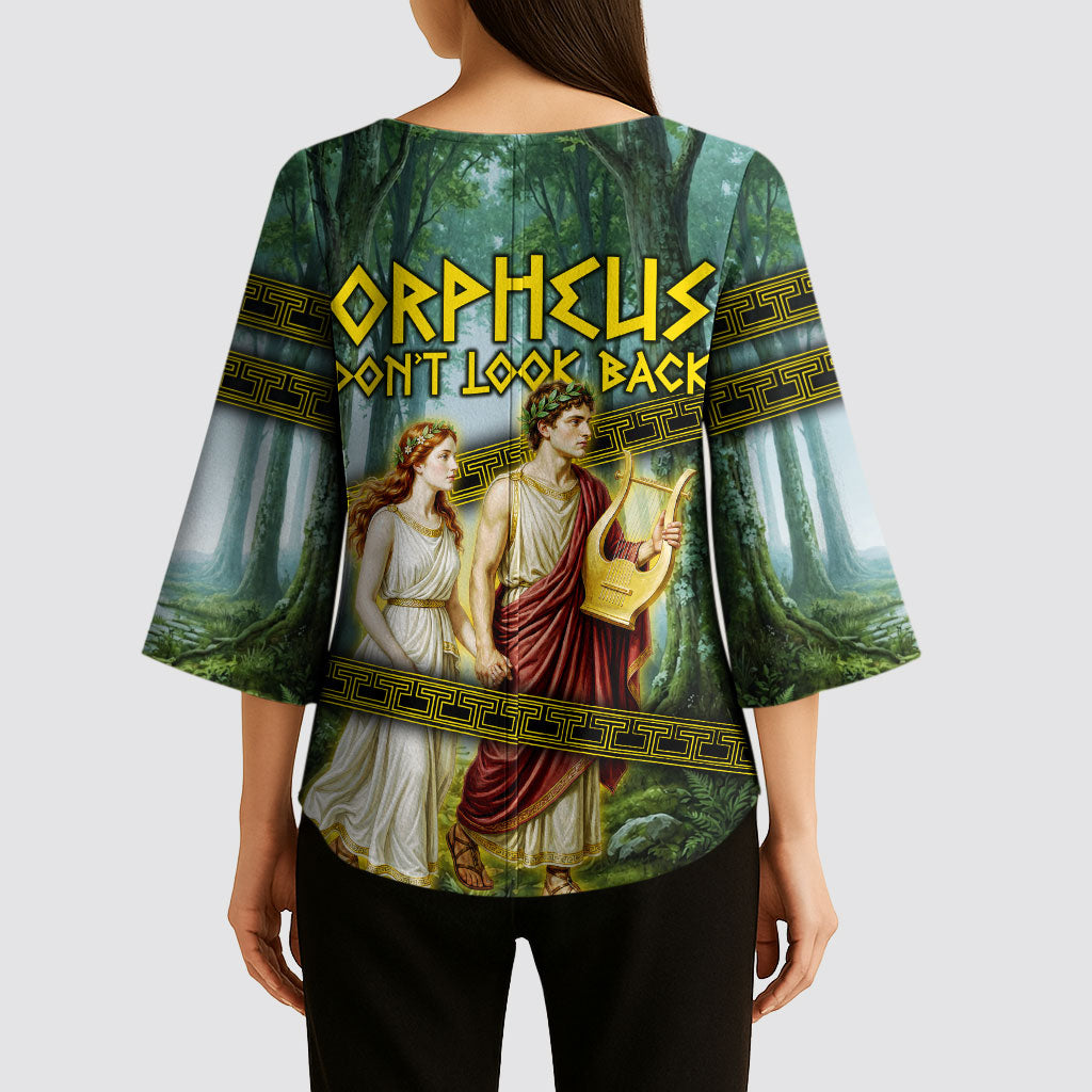 Orpheus And Eurydice Greek Mythology Lyre Kimono Sleeve Blouse Vintage Ancient Greek Meander Classical Statue