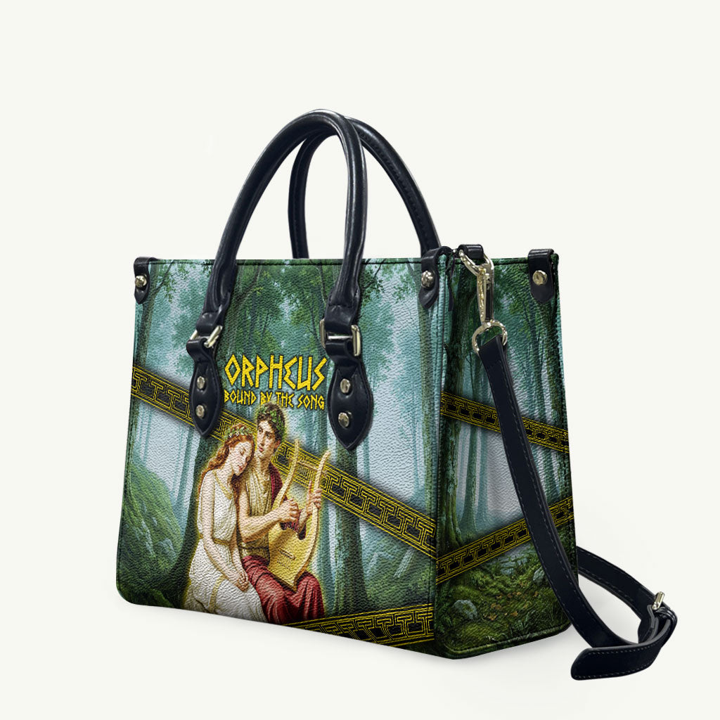 Orpheus And Eurydice Greek Mythology Lyre Leather Bag Vintage Ancient Greek Meander Classical Statue