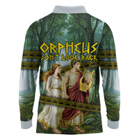 Orpheus And Eurydice Greek Mythology Lyre Long Sleeve Polo Shirt Vintage Ancient Greek Meander Classical Statue