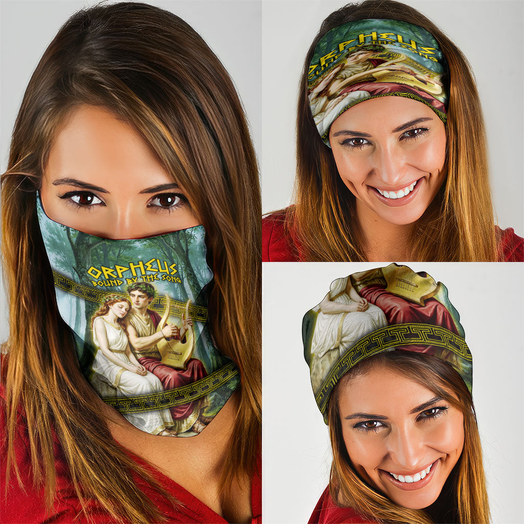 Orpheus And Eurydice Greek Mythology Lyre Neck Gaiter Vintage Ancient Greek Meander Classical Statue