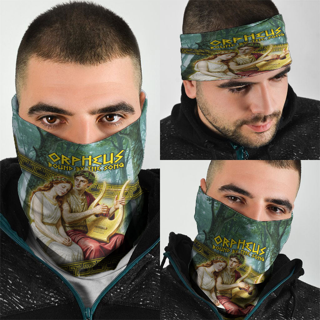 Orpheus And Eurydice Greek Mythology Lyre Neck Gaiter Vintage Ancient Greek Meander Classical Statue