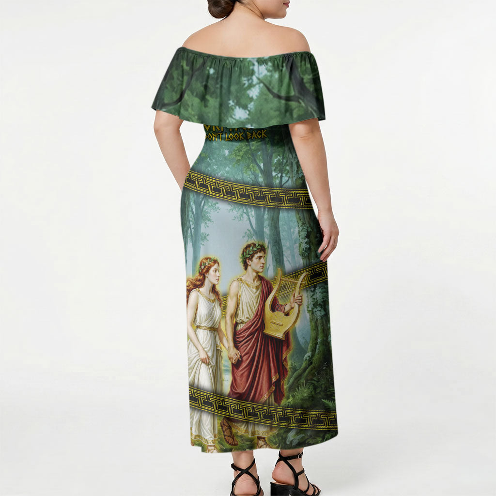 Orpheus And Eurydice Greek Mythology Lyre Off Shoulder Maxi Dress Vintage Ancient Greek Meander Classical Statue