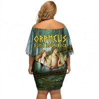 Orpheus And Eurydice Greek Mythology Lyre Off Shoulder Short Dress Vintage Ancient Greek Meander Classical Statue