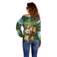 Orpheus And Eurydice Greek Mythology Lyre Off Shoulder Sweater Vintage Ancient Greek Meander Classical Statue