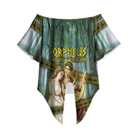Orpheus And Eurydice Greek Mythology Lyre Off Shoulder Wrap Waist Top Vintage Ancient Greek Meander Classical Statue
