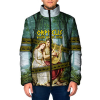 Orpheus And Eurydice Greek Mythology Lyre Padded Jacket Vintage Ancient Greek Meander Classical Statue