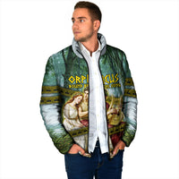 Orpheus And Eurydice Greek Mythology Lyre Padded Jacket Vintage Ancient Greek Meander Classical Statue
