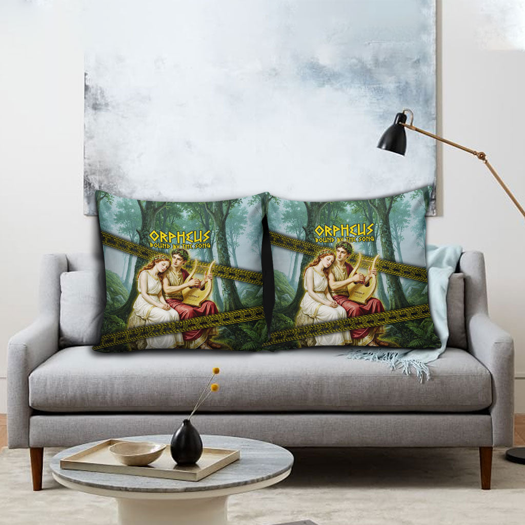 Orpheus And Eurydice Greek Mythology Lyre Pillow Cover Vintage Ancient Greek Meander Classical Statue