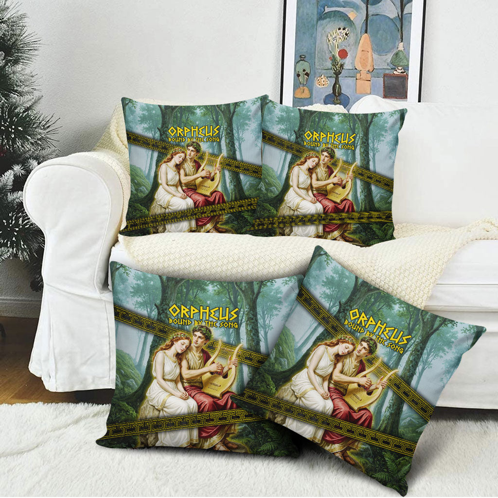 Orpheus And Eurydice Greek Mythology Lyre Pillow Cover Vintage Ancient Greek Meander Classical Statue