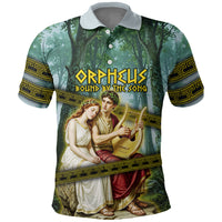 Orpheus And Eurydice Greek Mythology Lyre Polo Shirt Vintage Ancient Greek Meander Classical Statue