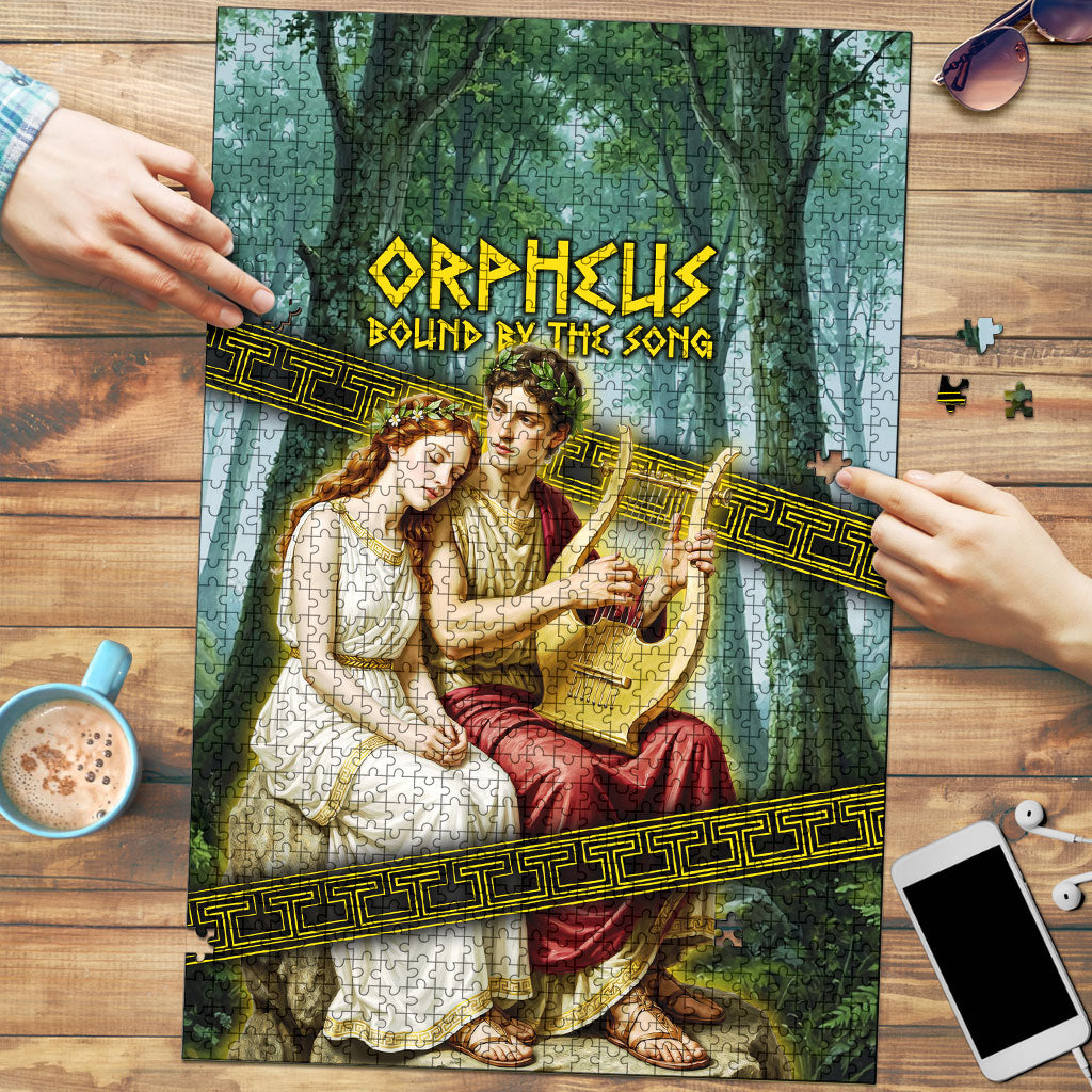 Orpheus And Eurydice Greek Mythology Lyre Puzzle Vintage Ancient Greek Meander Classical Statue