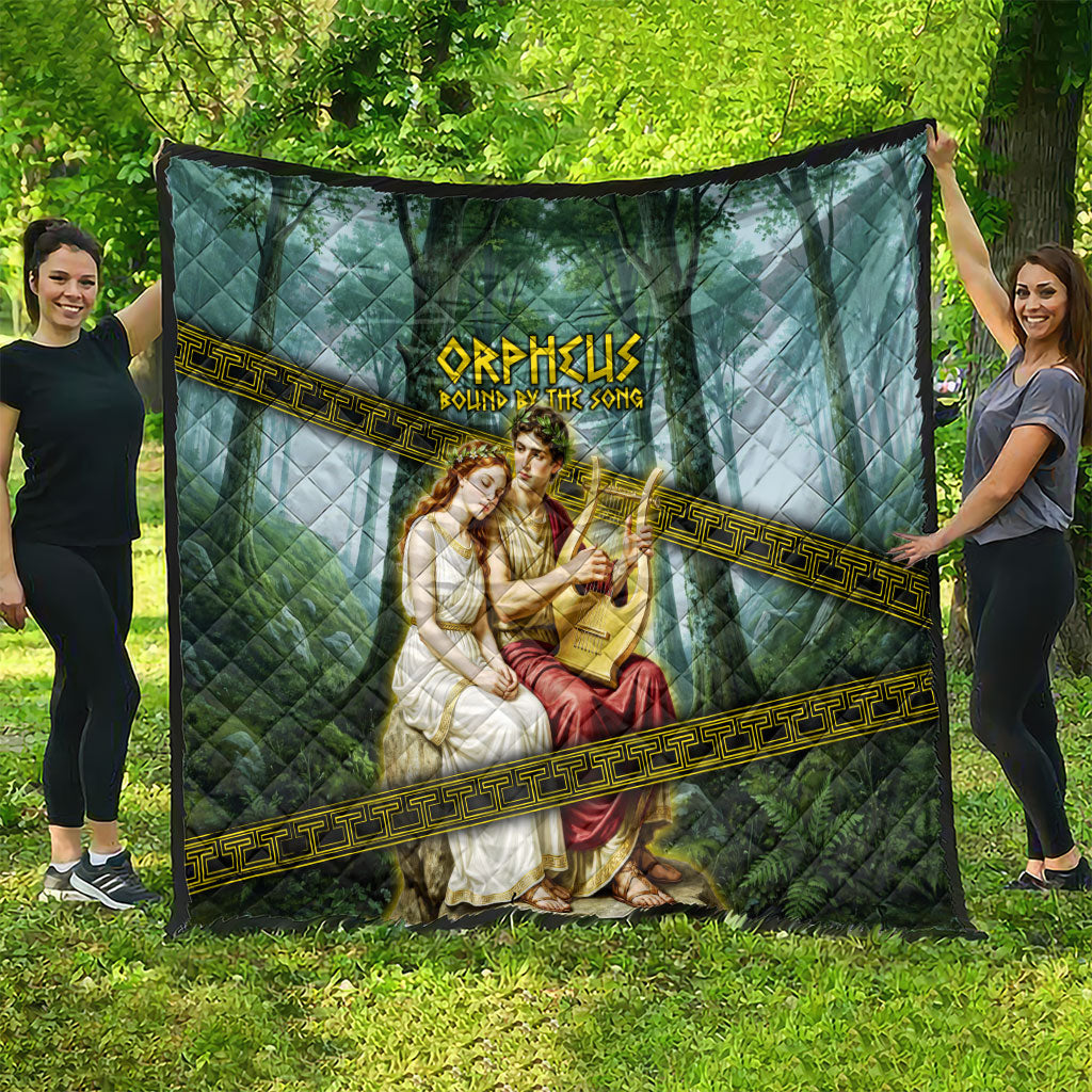Orpheus And Eurydice Greek Mythology Lyre Quilt Vintage Ancient Greek Meander Classical Statue