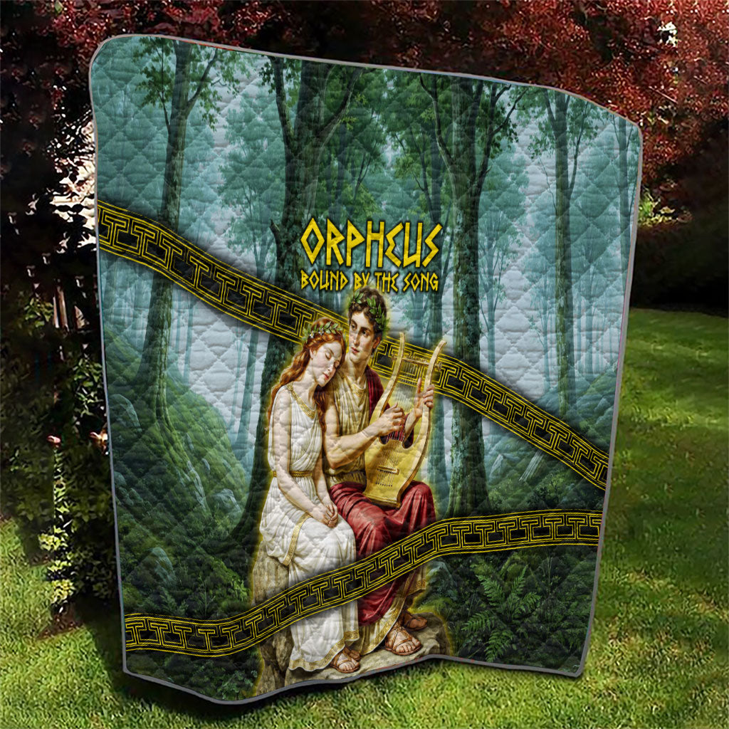 Orpheus And Eurydice Greek Mythology Lyre Quilt Vintage Ancient Greek Meander Classical Statue