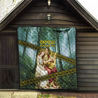 Orpheus And Eurydice Greek Mythology Lyre Quilt Vintage Ancient Greek Meander Classical Statue