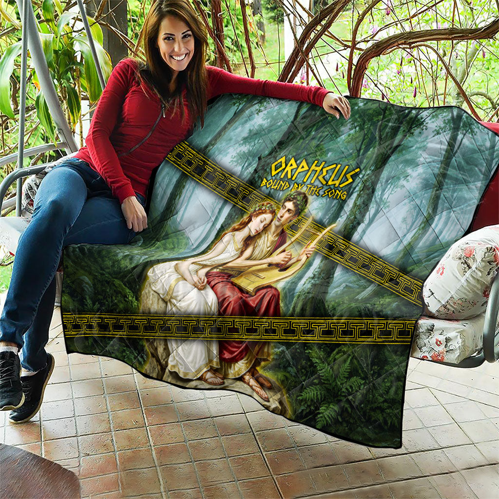 Orpheus And Eurydice Greek Mythology Lyre Quilt Vintage Ancient Greek Meander Classical Statue