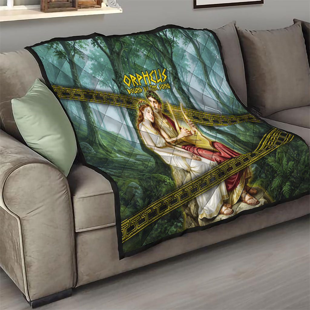 Orpheus And Eurydice Greek Mythology Lyre Quilt Vintage Ancient Greek Meander Classical Statue