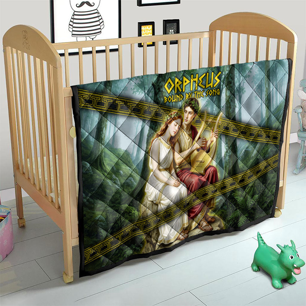 Orpheus And Eurydice Greek Mythology Lyre Quilt Vintage Ancient Greek Meander Classical Statue