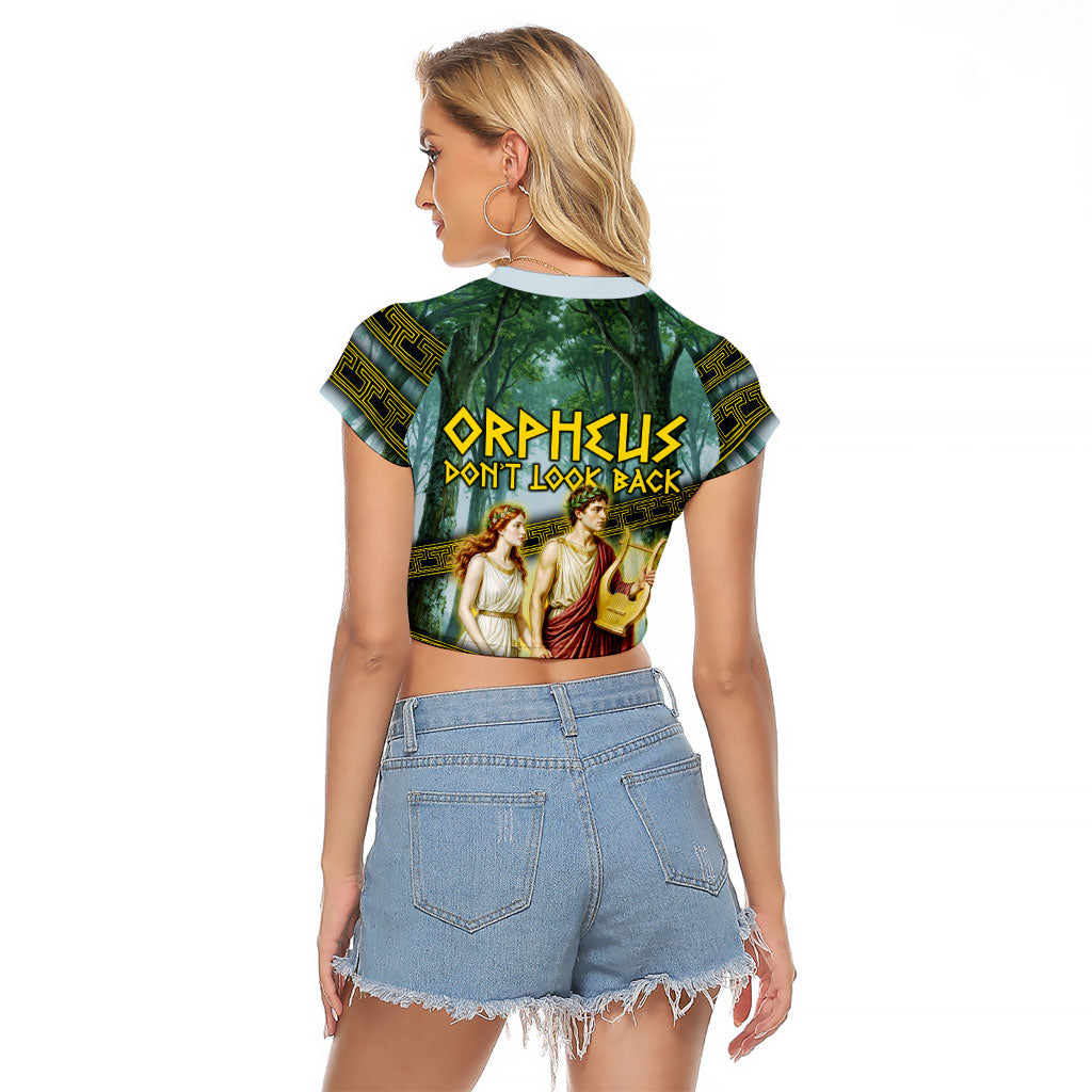 Orpheus And Eurydice Greek Mythology Lyre Raglan Cropped T Shirt Vintage Ancient Greek Meander Classical Statue