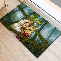 Orpheus And Eurydice Greek Mythology Lyre Rubber Doormat Vintage Ancient Greek Meander Classical Statue