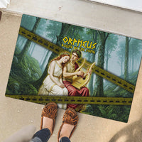 Orpheus And Eurydice Greek Mythology Lyre Rubber Doormat Vintage Ancient Greek Meander Classical Statue