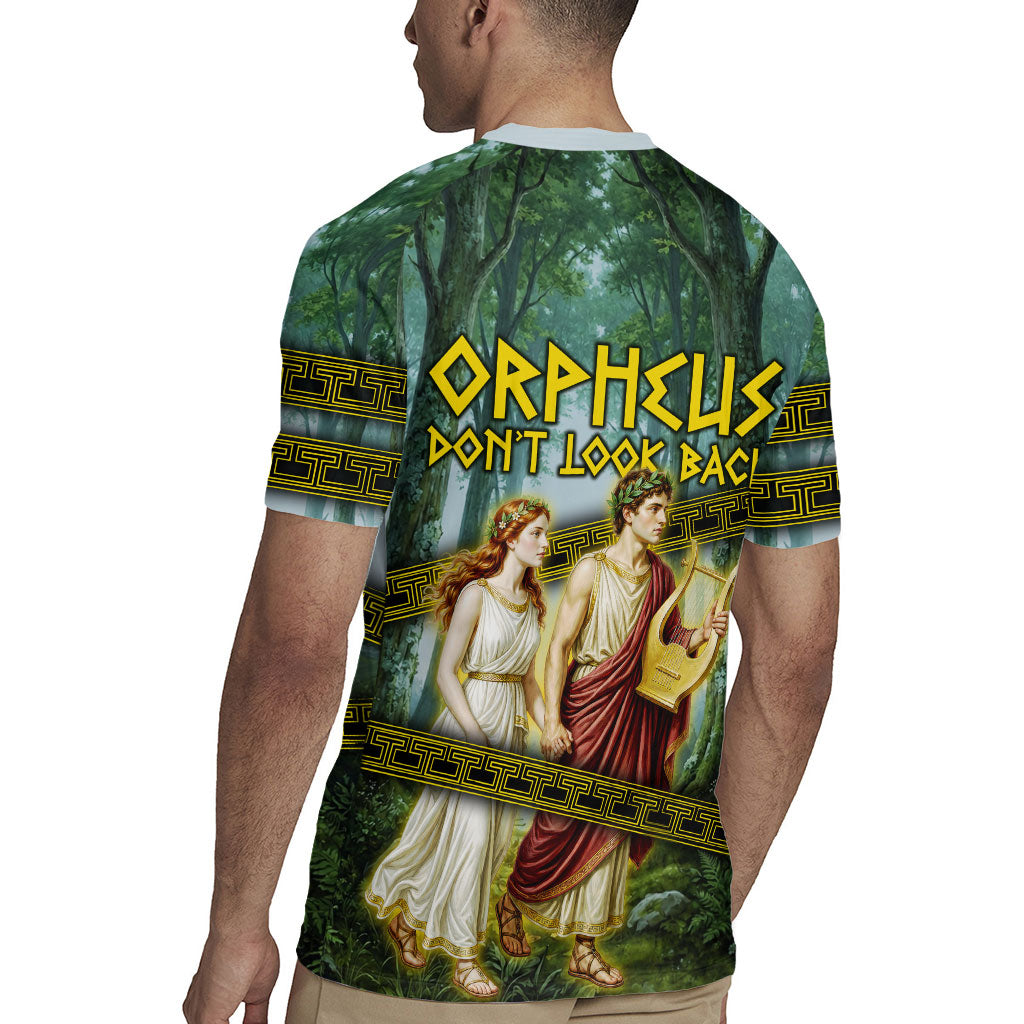 Orpheus And Eurydice Greek Mythology Lyre Rugby Jersey Vintage Ancient Greek Meander Classical Statue