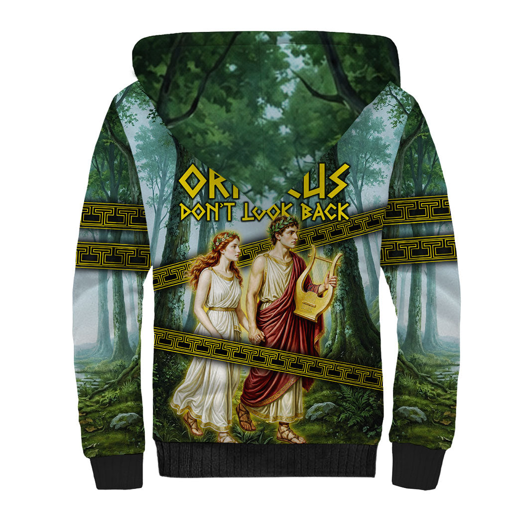 Orpheus And Eurydice Greek Mythology Lyre Sherpa Hoodie Vintage Ancient Greek Meander Classical Statue