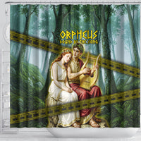 Orpheus And Eurydice Greek Mythology Lyre Shower Curtain Vintage Ancient Greek Meander Classical Statue