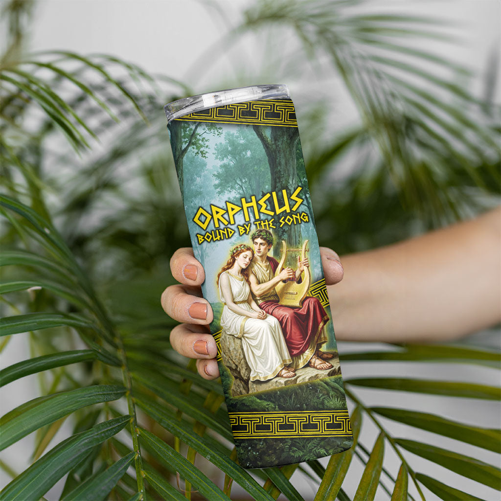 Orpheus And Eurydice Greek Mythology Lyre Skinny Tumbler Vintage Ancient Greek Meander Classical Statue