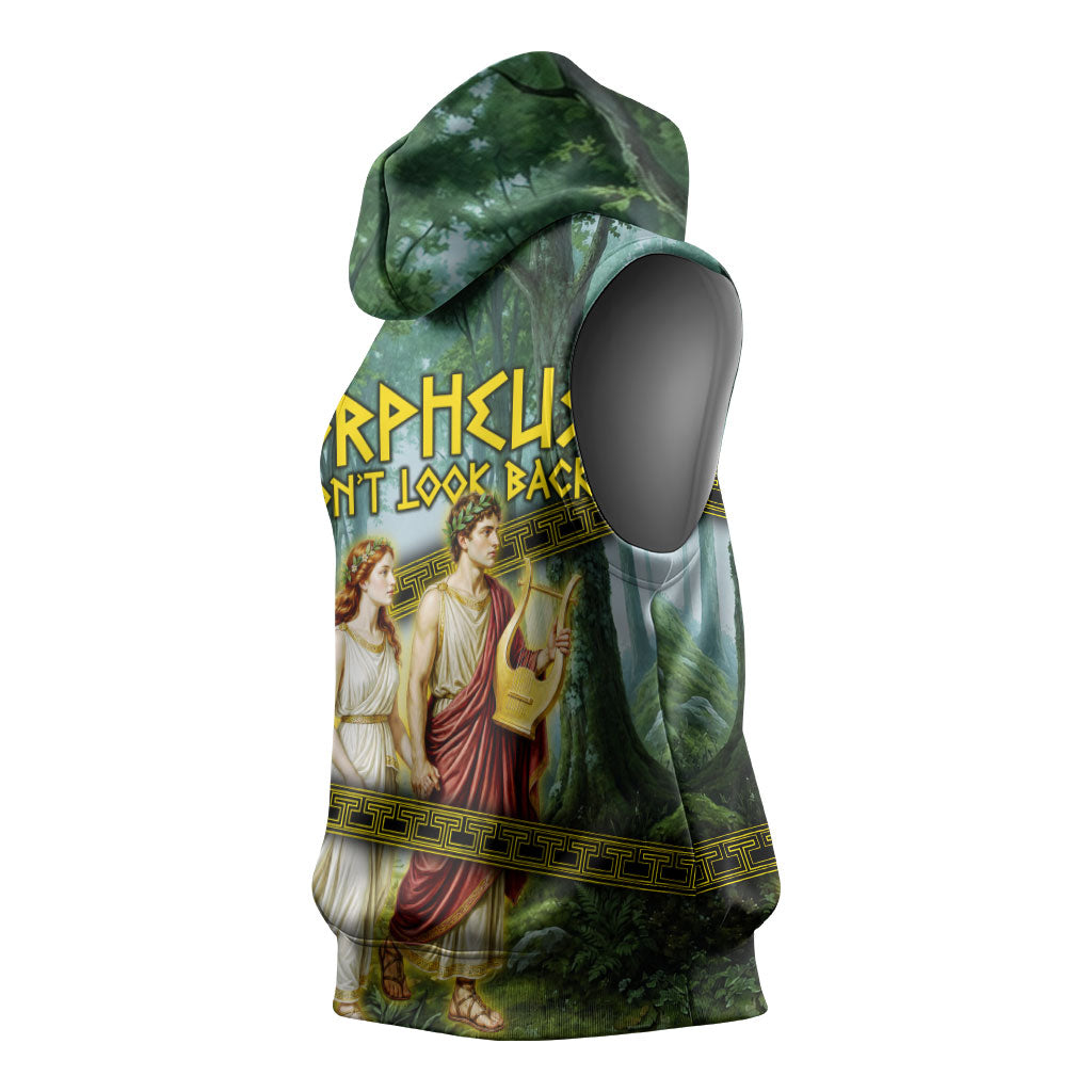 Orpheus And Eurydice Greek Mythology Lyre Sleeveless Hoodie Vintage Ancient Greek Meander Classical Statue