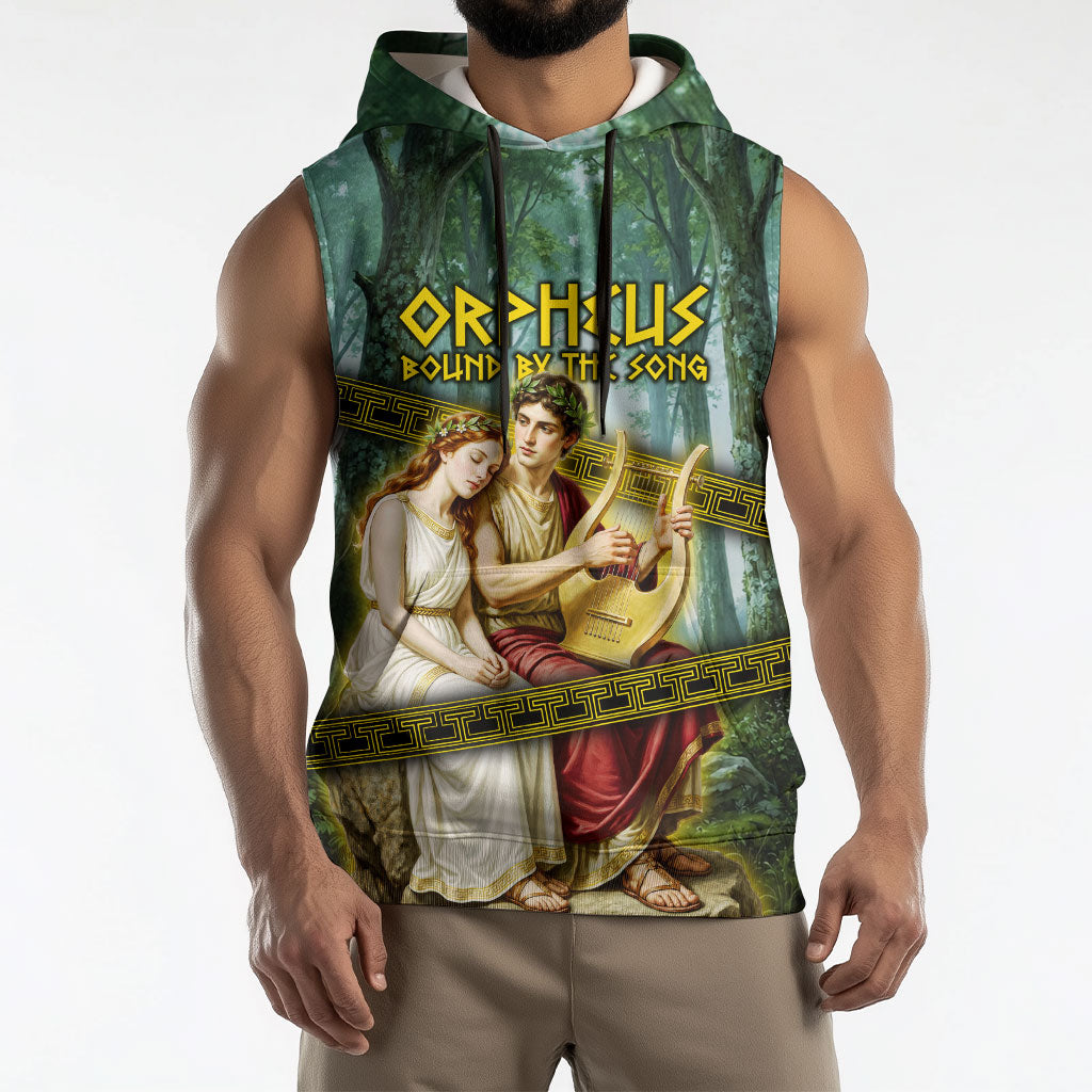 Orpheus And Eurydice Greek Mythology Lyre Sleeveless Hoodie Vintage Ancient Greek Meander Classical Statue