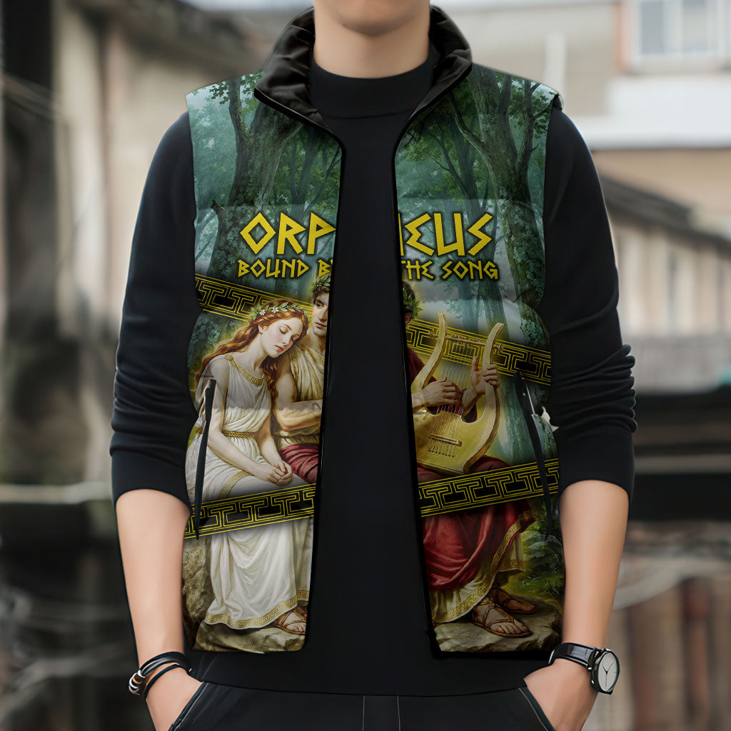 Orpheus And Eurydice Greek Mythology Lyre Sleeveless Puffer Jacket Vintage Ancient Greek Meander Classical Statue