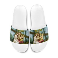 Orpheus And Eurydice Greek Mythology Lyre Slide Sandals Vintage Ancient Greek Meander Classical Statue