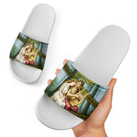 Orpheus And Eurydice Greek Mythology Lyre Slide Sandals Vintage Ancient Greek Meander Classical Statue