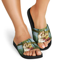 Orpheus And Eurydice Greek Mythology Lyre Slide Sandals Vintage Ancient Greek Meander Classical Statue
