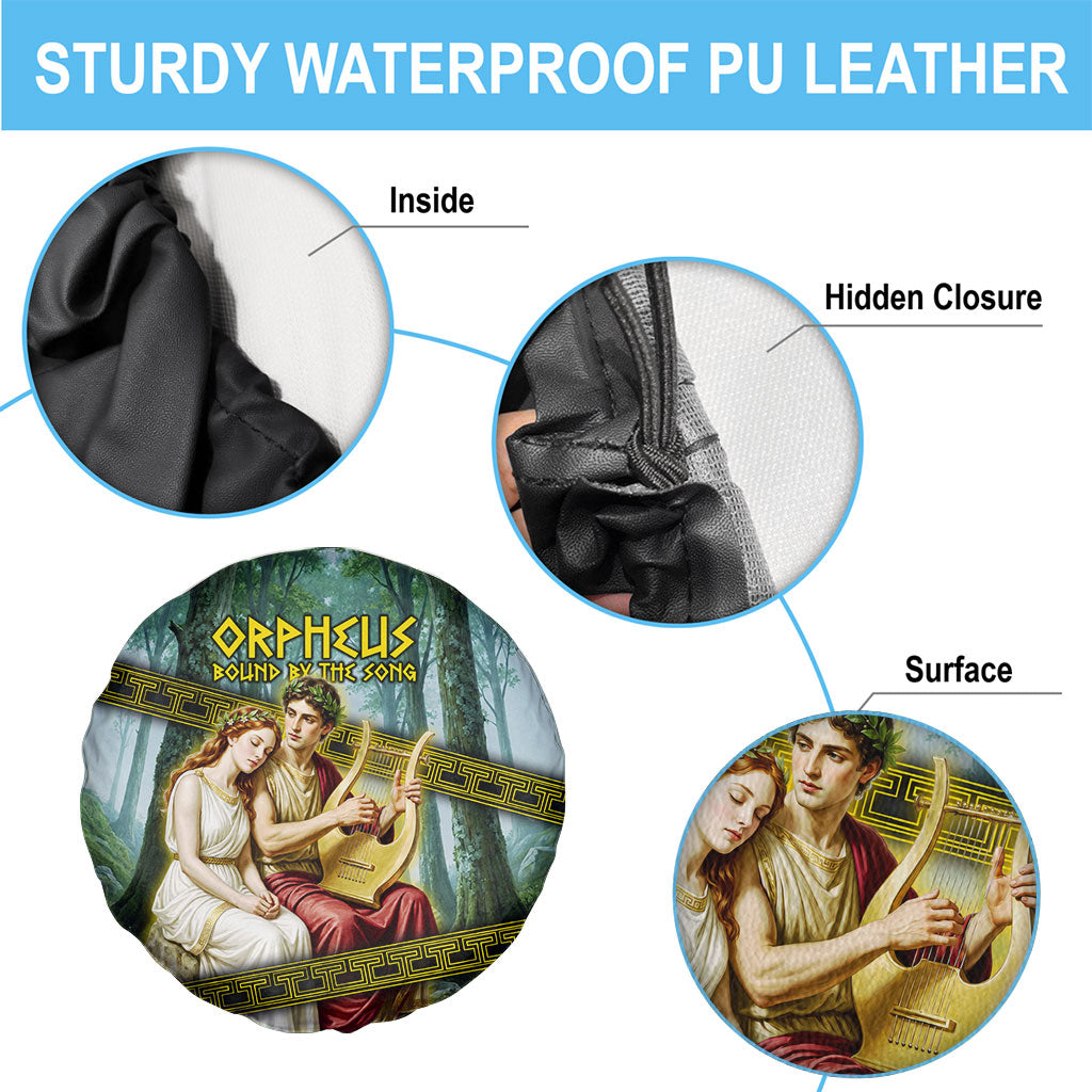 Orpheus And Eurydice Greek Mythology Lyre Spare Tire Cover Vintage Ancient Greek Meander Classical Statue
