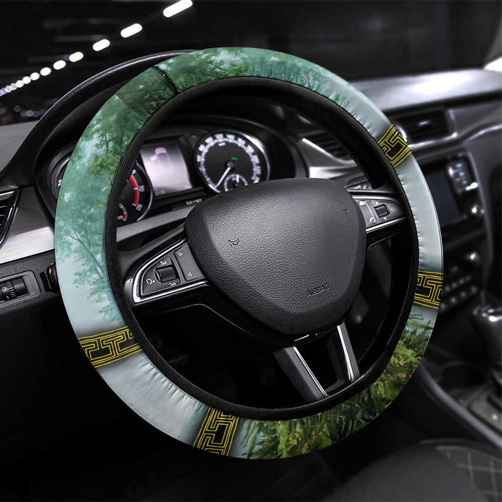 Orpheus And Eurydice Greek Mythology Lyre Steering Wheel Cover Vintage Ancient Greek Meander Classical Statue
