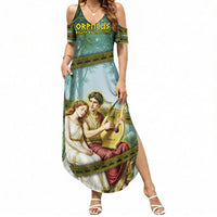 Orpheus And Eurydice Greek Mythology Lyre Summer Maxi Dress Vintage Ancient Greek Meander Classical Statue