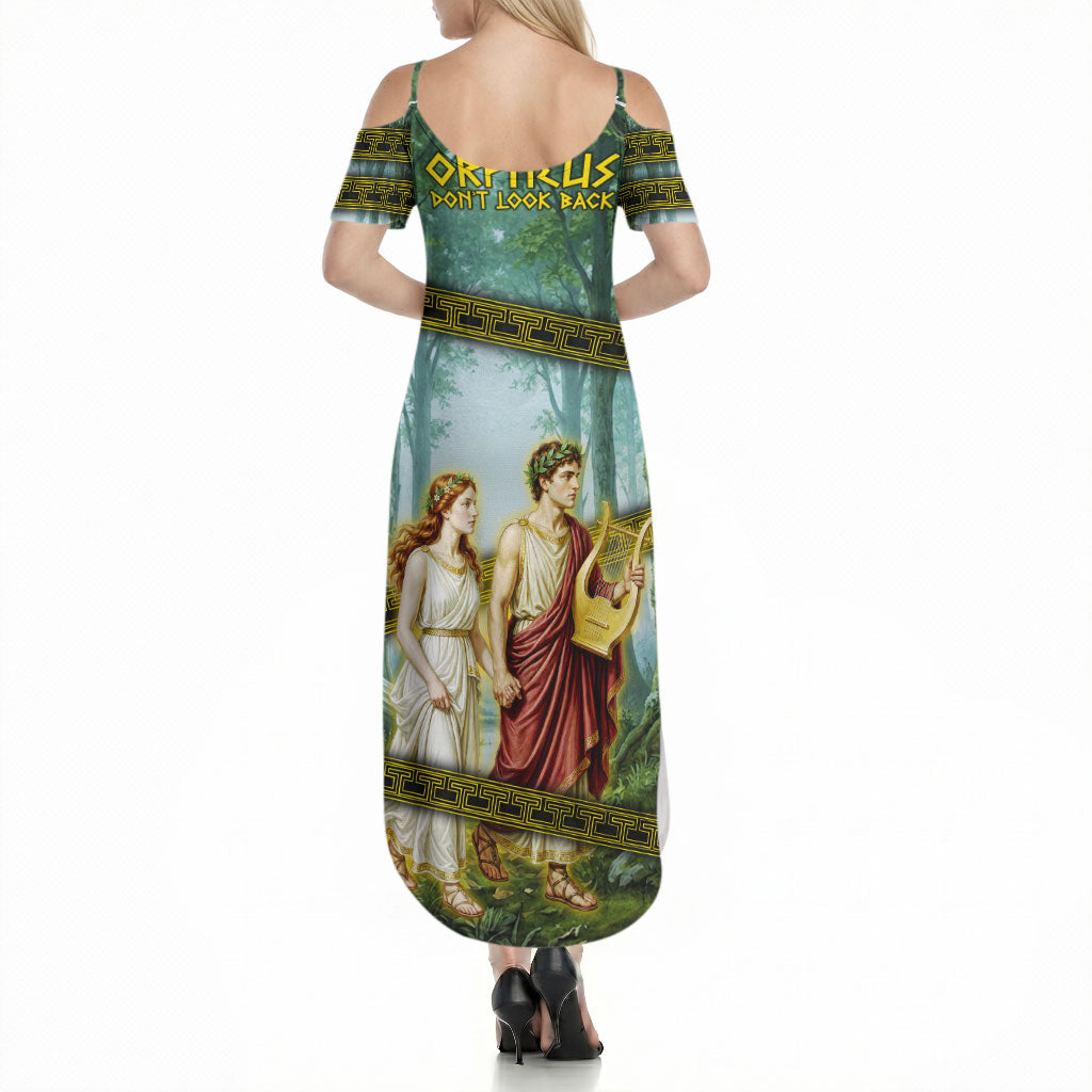 Orpheus And Eurydice Greek Mythology Lyre Summer Maxi Dress Vintage Ancient Greek Meander Classical Statue