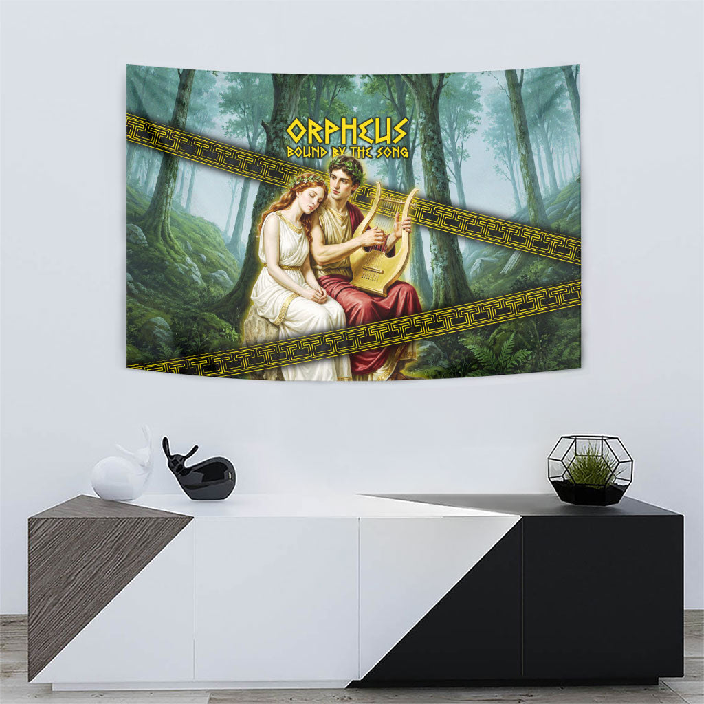 Orpheus And Eurydice Greek Mythology Lyre Tapestry Vintage Ancient Greek Meander Classical Statue