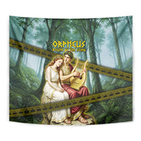 Orpheus And Eurydice Greek Mythology Lyre Tapestry Vintage Ancient Greek Meander Classical Statue