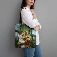 Orpheus And Eurydice Greek Mythology Lyre Tote Bag Vintage Ancient Greek Meander Classical Statue