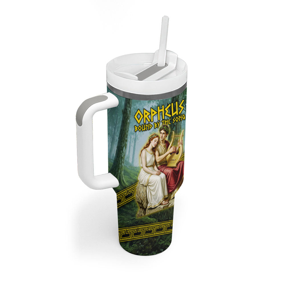 Orpheus And Eurydice Greek Mythology Lyre Tumbler With Handle Vintage Ancient Greek Meander Classical Statue